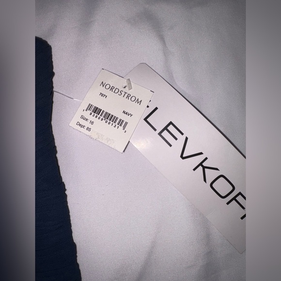 Bill Levkoff NWT Size 16 Navy Blue Queen Anne Neckline Bridesmaid Evening Gown - Picture 5 of 10